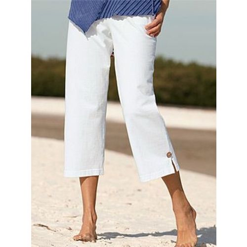 Plus Size Casual Loose Plain Cotton Pants